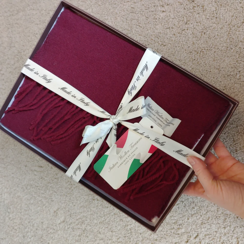 Made in Italy Burgundy Scarf